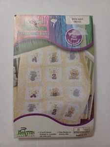 Janlynn Needlecraft 12 stamped 9x9quilt blocks for baby blanket  ABC123 998-4008 - Picture 1 of 3