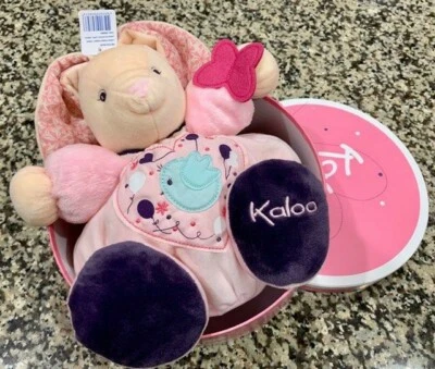 KALOO Pink Bunny Rabbit PLUSH *NEW w/TAGS* Round Gift Box - Image 1 of 4