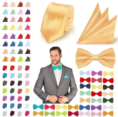 Krawatte Einstecktuch Fliege schmal dünn Tie Schlips Binder Busniess Kravatte - Bild 1 von 4