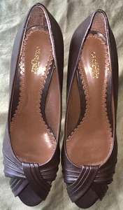 NEW East 5th Womens Sz 8.5 M Ella Brown Pumps Peep-Toe Dress Shoes - Picture 1 of 7
