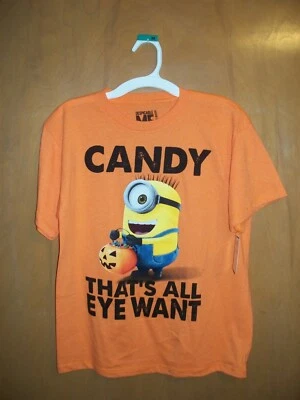 Camiseta Halloween Niños Despicable Me Minions Candy That's All Eye Want Youth M Foto 1 de 2