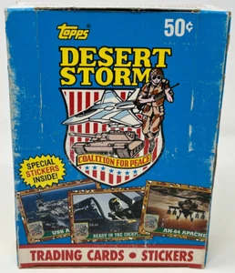 Topps 1991 - Pegatinas de tarjetas coleccionables Tormenta del desierto - 36 nuevos paquetes sellados militares - Imagen 1 de 9