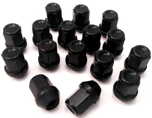 16 x 19mm Hex, M12 x 1.5 wheel nuts lugs bolts in Black for Ford Focus - Picture 1 of 2