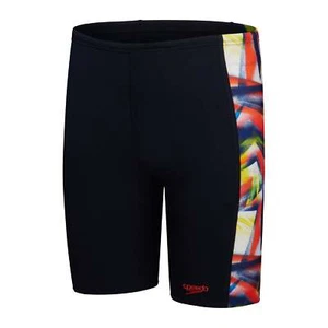Speedo Boys Digital Allover Panel Swim Jammer - Black/Red - Picture 1 of 6