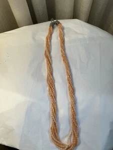 Natural Coral Beaded Necklace With Clasp Beautiful Pink - Picture 1 of 6