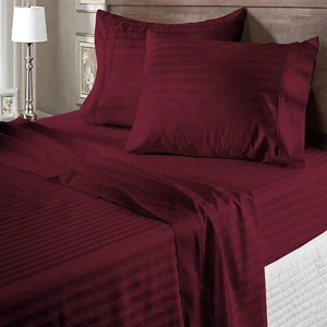 Cozy Bedding Collection Egyptian Cotton Select AU Size & Item Wine Stripes - Picture 1 of 18