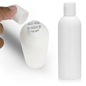 25 PCS Empty White HDPE Bottle 8 oz - Cosmo Round Plastic Bottles - 24/410 Ne... - Picture 1 of 9