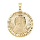 Pendentif charme médaille Sacré-Cœur de Jésus en or jaune 14 carats 1,1" 2,5 grammes