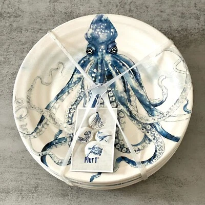 Nuevo con etiquetas Pier 1 Sea Life Adventure Set/4 platos de ensalada pulpo ballena medusa tortuga Foto 1 de 4