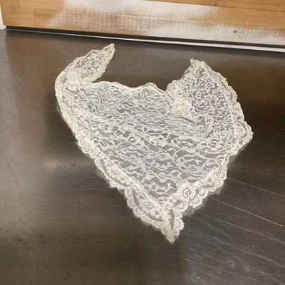 Cachecol vintage floral renda mantilha igreja cabeça capa véu triangular - Imagem 1 de 4