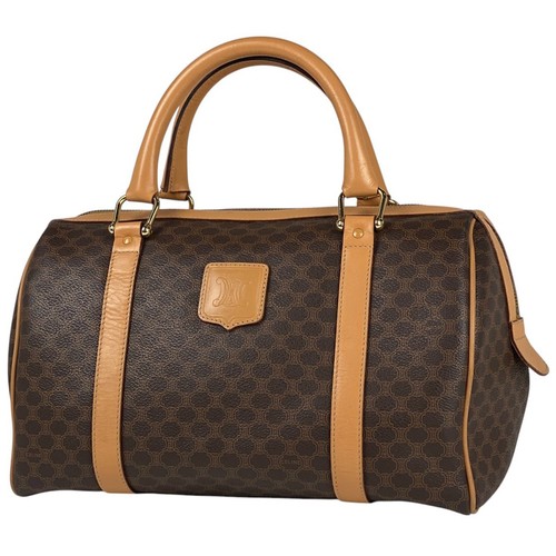 Borsa a mano CELINE modello macadam mini borsa a mano Boston rivestita tela marrone donna