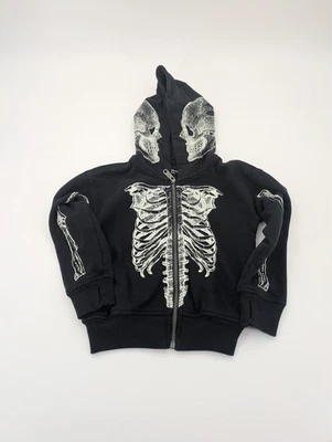 Abercrombie Niños 5/6 Unisex Negro Esqueleto Sudadera con Capucha Sudadera Brilla en la Oscuridad Foto 1 de 4