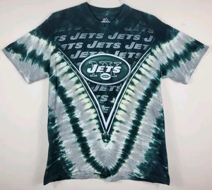 New York Jets grün weiß Batik NFL Football Majestic Retro T-Shirt Herren L - Bild 1 von 10