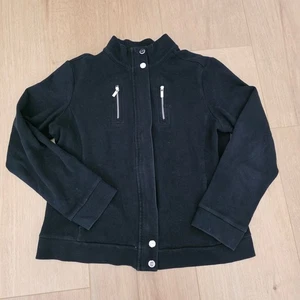 Cappotto Giacca Lauren Ralph Lauren Petite Nero Maglia Full Zip P/M - Foto 1 di 11