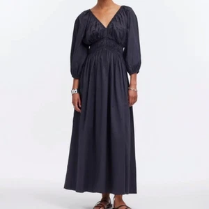 NWT Madewell V-Neck Balloon-Sleeve Maxi Dress Black 4 - Picture 1 of 7