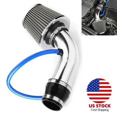 Filtro de admisión de aire frío para automóvil 76 mm tubo de inducción de aluminio sistema de manguera de flujo de potencia Foto 1 de 4