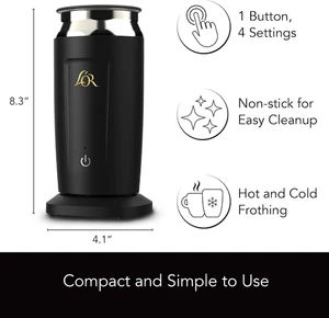 Espumador y vaporizador de leche Barista automático caliente máquina de espuma fría calentador negro - Imagen 1 de 3