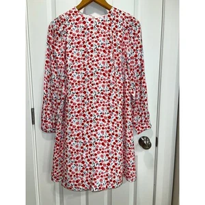 Neu mit Etikett Loft Langarm-Minikleid Kirschmuster Freizeit weiß rot Größe M - Bild 1 von 9