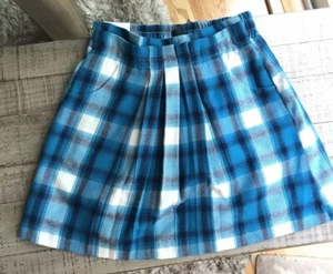 New Gapkids Girls Skirt Blue White Xl 12 Y Pleaded Pockets Above Knee - Picture 1 of 3