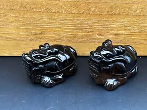 Smoky Crystal Dragon Turtle Crystal Carving Handmade Jewelry E105549 - Picture 1 of 10