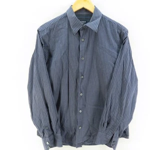 Gaz Man Shirt Mens Adult Size Medium Blue Grey Long Sleeve Button Up Casual - Picture 1 of 9
