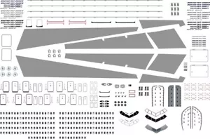 Juego de calcomanías para maquetas a escala Boeing 767 puertas y ventanas escala 1\144 - Imagen 1 de 1