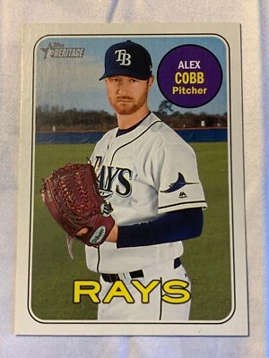 2018 Topps Heritage Alex Cobb SP #468 Rays - Image 1 of 2
