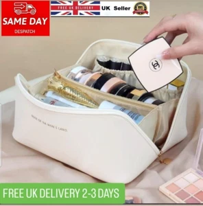 Cosmetic Case Storage Box Travel Organizer Pouch~Toiletry Portable PU Makeup Bag - Picture 1 of 19