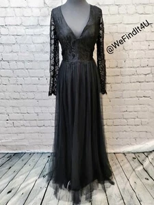 F51 OCCASIONS 5819 SZ 12 BLACK FORMAL COCKTAIL PARTY DRESS GOWN - Picture 1 of 7