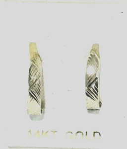 Neu Ohrringe 14 Karat Weißgold gemustert Euro-Back - Bild 1 von 2