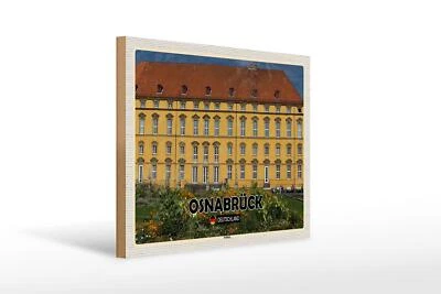 Holzschild Städte Osnabrück Schloss Mittelalter Deko 40x30 cm Schild - Bild 1 von 4