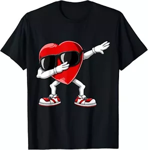 Dabbing Heart Funny Gifts Mens Kids Boys Valentines Day T-Shirt - Picture 1 of 4