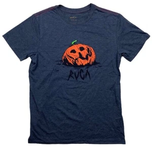 RVCA Para Hombre X Jeff McMillian Halloween Calabaza Camiseta - Negra Vintage Tinte - Imagen 1 de 2