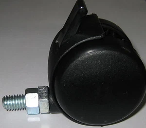 2.0" Caster Wheel - .375" Stem dia. - .47" Stem Height - Black Swivel - Picture 1 of 5