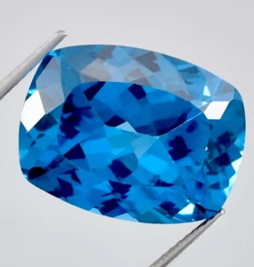 19Ct Natural Electric Blue Tourmaline Cushion Cut Loose Gemstone - Imagen 1 de 5