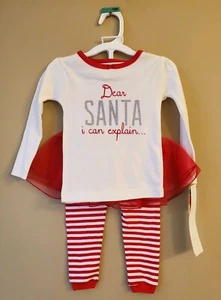 Carters 18 Monate Weihnachten Pyjama Mädchen Top Hose & Tutu NEU - Bild 1 von 5