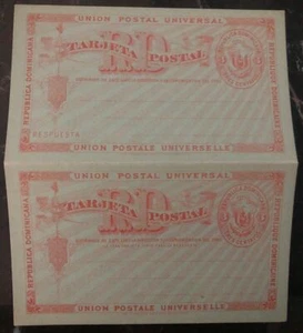 Mint Dominican Republic Postal Stationary Reply Postcard 3 Cents PU - Picture 1 of 2