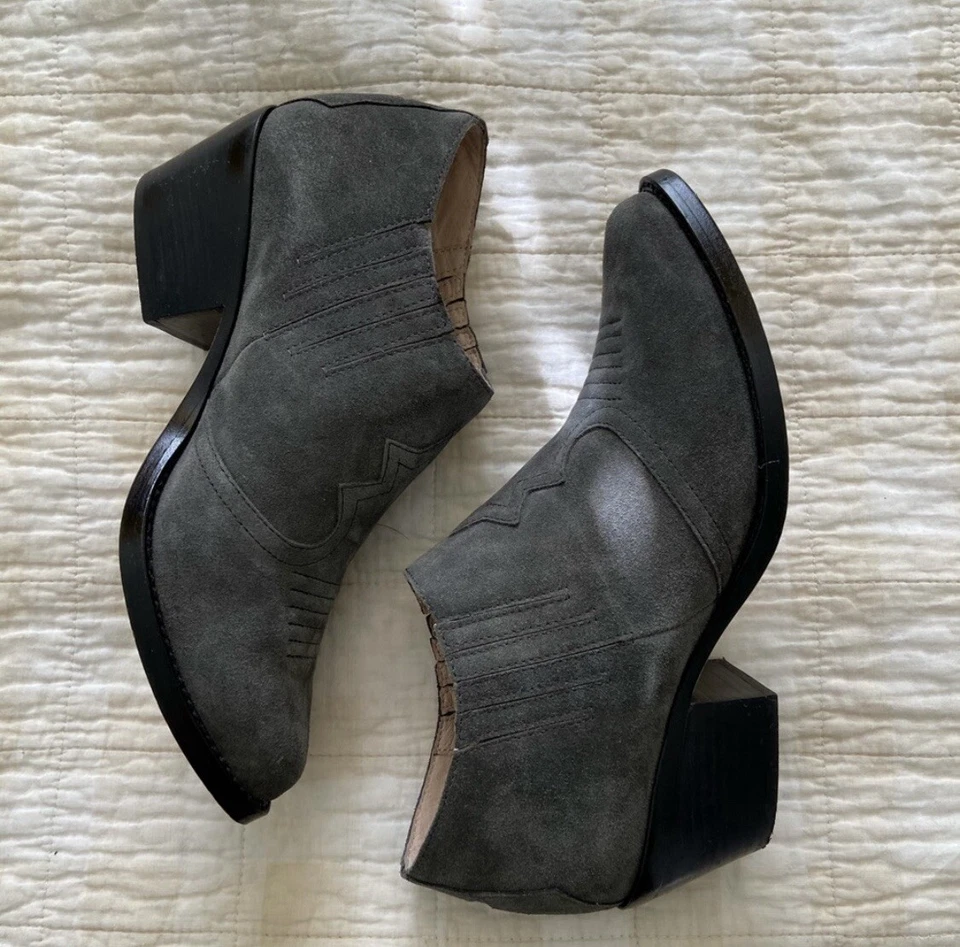Joie Primrose Gray Suede Western Style Booties Size 37 (US 7) W/ Box Women's - Image 1 of 4