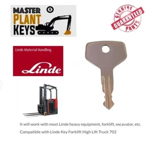 Linde 702 Forklift Master Plant Keys fits Ignition High Lift Truck 702 - Picture 1 of 1