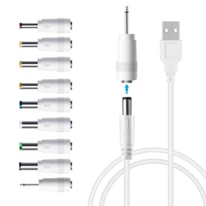 DC 5V Power Cord USB to 5V DC Power Cable Charging Cord with 9 Adapters 6.4 *... - Picture 1 of 4