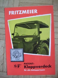Fritzmeier Kabinen Prospekt Patent-Klappverdeck für alle Schleppertypen - Bild 1 von 3