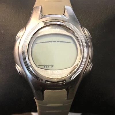 Timex 1440 Sports Digital Watch Gray Buckle Band WR 50M Silver Toned - Image 1 of 4
