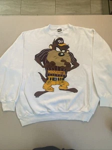 VTG 90s Looney Tunes Taz Minnesota Golden Gophers Crewneck Sweatshirt XXL RARE - Picture 1 of 16