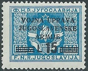 1946 OCCUPAZIONE JUGOSLAVA LITORALE SLOVENO 15 LIRE MNH ** - UR33-9 - Picture 1 of 1