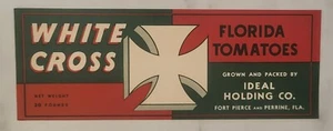LABEL White Cross Tomatoes Ideal Holdings Fort Pierce Florida - Picture 1 of 1