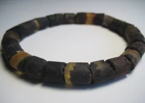 Raw Elegant Natural Mens Dark Green Baltic Amber Bracelet Gemstone 9-10 gr !!! - Picture 1 of 2