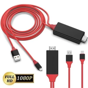 Cable adaptador HDMI 1080P digital AV convertidor cable de TV para iPhone 14 13 12 11 XR - Imagen 1 de 8