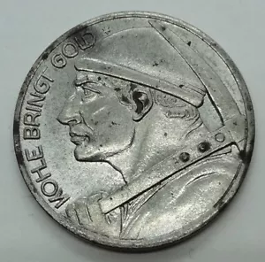 1919 GERMANY, DUREN, 1/2 MARK, NOTGELD, IRON, SHORT SECOND "9" IN DATE VARIETY - Picture 1 of 4
