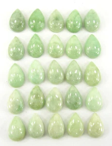 Lote de 25 piezas de piedras preciosas sueltas de jade verde natural 89,90 quilates cabujón 12x8 mm - 64442 - Imagen 1 de 5
