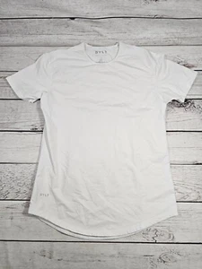 BYLT Shirt Herren Medium weiß einfarbig Drop Cut Mischung Stretch T-Shirt Tee S5 - Bild 1 von 5